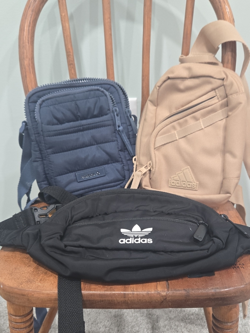 adidas Black, Navy & Beige Mini Bag Trio
